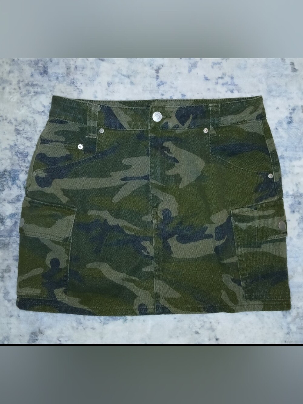 Numero Camo Mini Skirt Green & Black Waist 30